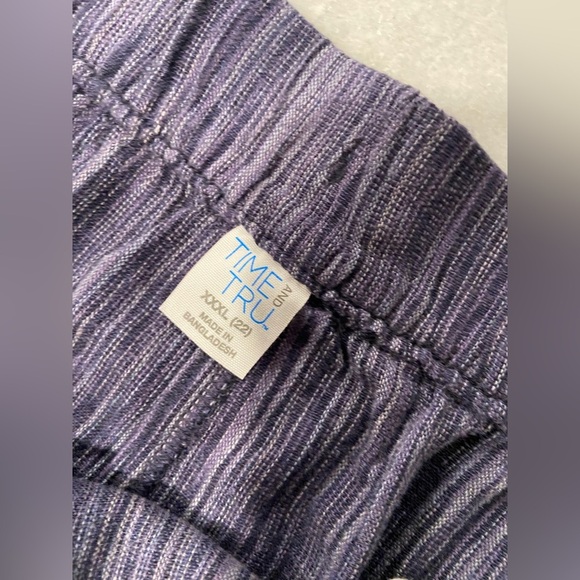 NWT Time & Tru Size XXXL Blue Linen Blend Pull On Drawstring Shorts Pockets - Picture 14 of 16